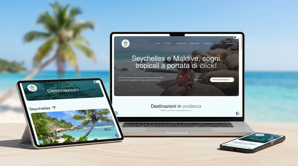 Caso: agencia de viajes en notebook, tablet y teléfono